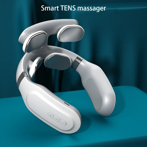 Neck Massager Low Frequency Pulse Cervical Electric Massagers Relaxation Physiotherapy Hot Compress Vibration Massage